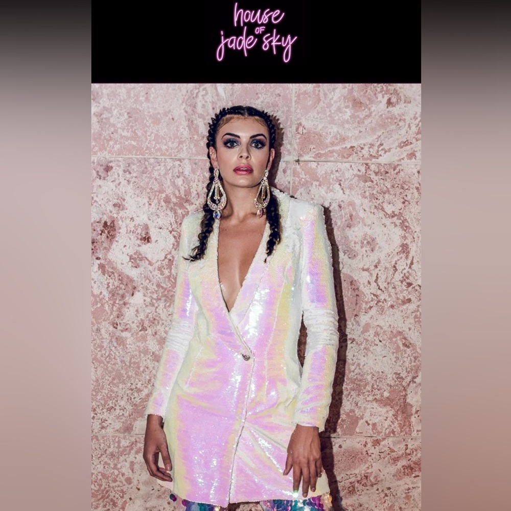 Iridescent Sequin Blazer by Jade Sky